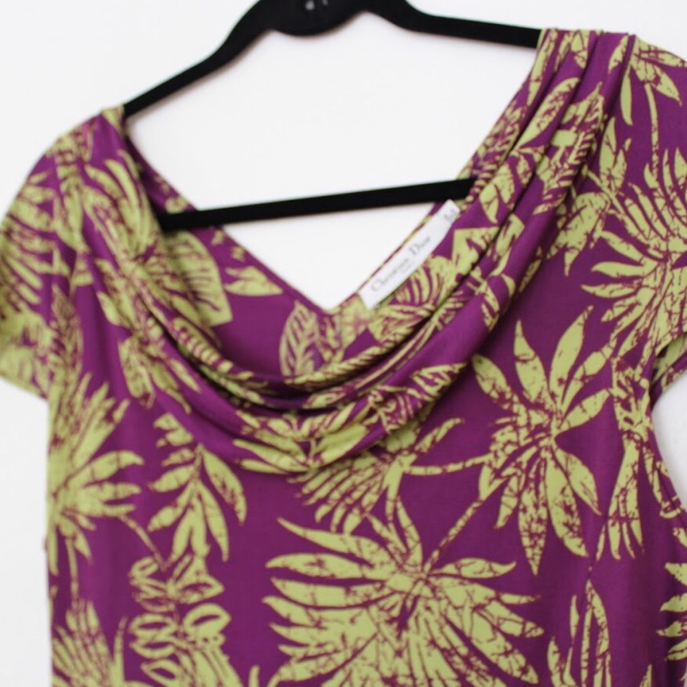 Christian Dior 100% Silk Tropical Print Dress